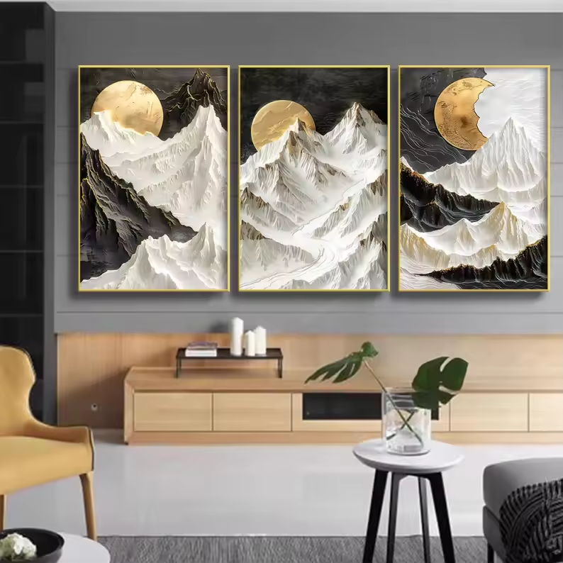 Moon &mountain painting