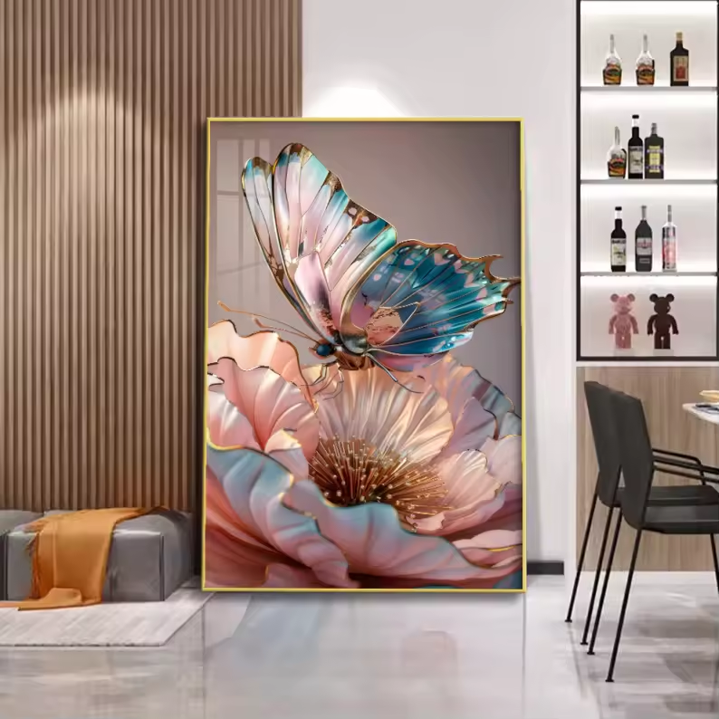 BUTTERFLY CRYSTAL GLASS PAINTING