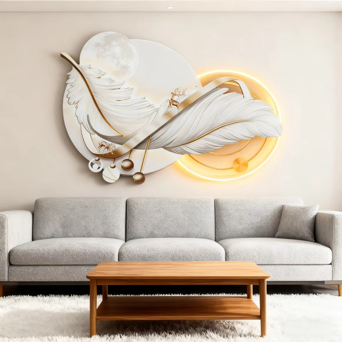 FEATHER LED WALL ART