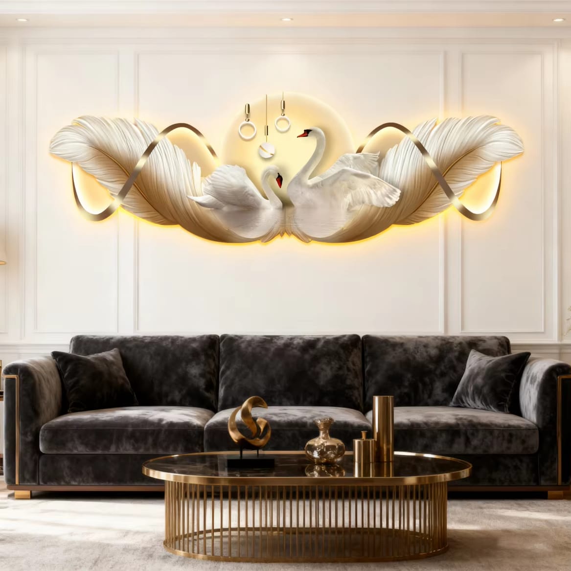 SWAN LED WALL ART
